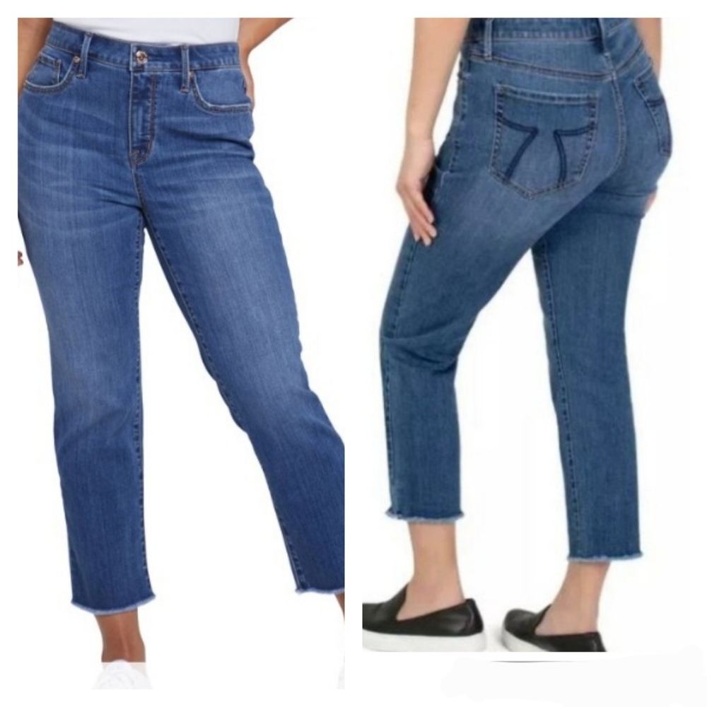 Seven7 Tower Straight Denim Crop Jean Size 12 NEW NWT